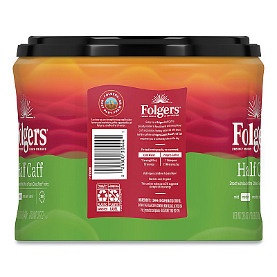 Folgers Coffee, Half Caff, 22.6 oz Canister, 6/Carton (FOL20527CT)