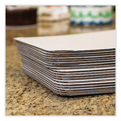 SCT Bakery Bright White Cake Pad, Double Wall Pad, 25.5 x 17.5, White, Paper, 50/Carton (SCH1158)