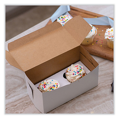 SCT White One-Piece Non-Window Bakery Boxes, Standard, 9 x 5 x 4, White, Paper, 250/Bundle (SCH1549)