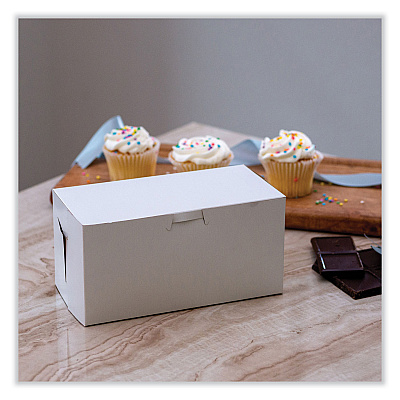 SCT White One-Piece Non-Window Bakery Boxes, Standard, 9 x 5 x 4, White, Paper, 250/Bundle (SCH1549)