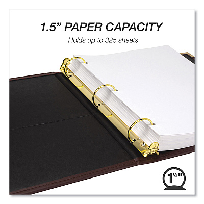 Samsill Classic Collection Ring Binder, 3 Rings, 1.5" Capacity, 11 x 8.5, Burgundy (SAM15154)