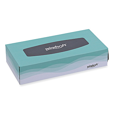 Windsoft Facial Tissue, 2 Ply, White, Flat Pop-Up Box, 100 Sheets/Box, 30 Boxes/Carton (WIN2360)