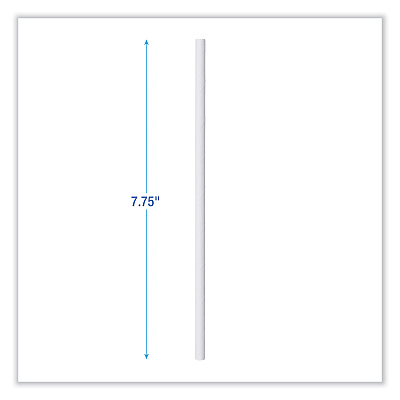 Boardwalk Individually Wrapped Paper Straws, 7.75" x 0.25", White, 3,200/Carton (BWKPPRSTRWWR)