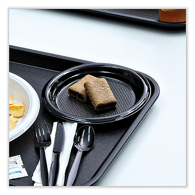 Boardwalk Hi-Impact Plastic Dinnerware, Plate, 9" dia, Black, 500/Carton (BWKPLTHIPS9BL)
