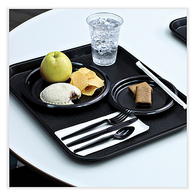 Boardwalk Hi-Impact Plastic Dinnerware, Plate, 9" dia, Black, 500/Carton (BWKPLTHIPS9BL)