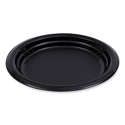 Boardwalk Hi-Impact Plastic Dinnerware, Plate, 6" dia, Black, 1,000/Carton (BWKPLTHIPS6BL)
