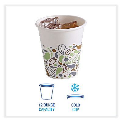 Boardwalk Deerfield Printed Paper Cold Cups, 12 oz, 50 Cups/Sleeve, 20 Sleeves/Carton (BWKDEER12CCUP)
