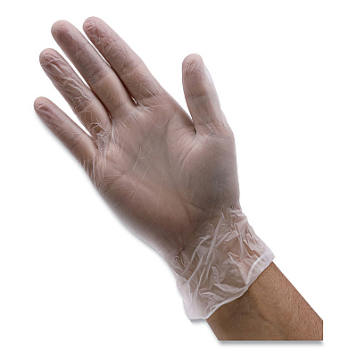 Boardwalk General Purpose Vinyl Gloves, Powder/Latex-Free, 2.6 mil, Medium, Clear, 100/Box (BWK365MBX)