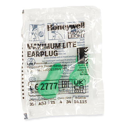 Howard Leight by Honeywell MAXIMUM Lite Single-Use Earplugs, Leight Source 500 Refill, Cordless, 30NRR, Green, 500 Pairs (HOWLPF1D)