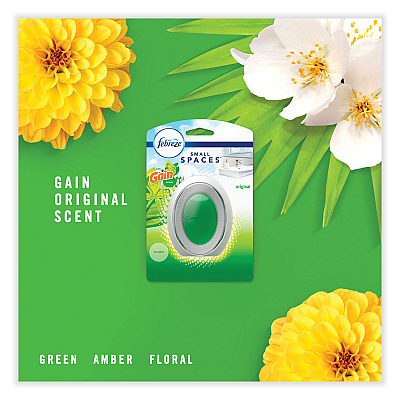 Febreze smallSPACES, Gain Original Scent, 7.5 mL Cartridge, 2/Pack (PGC93330EA)