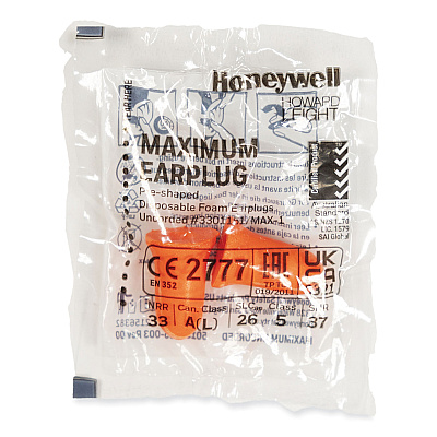 Howard Leight by Honeywell MAXIMUM Single-Use Earplugs, Cordless, 33NRR, Coral, 200 Pairs (HOWMXM1)
