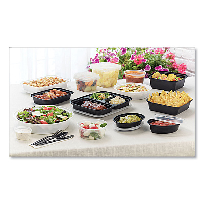 Pactiv Evergreen Newspring VERSAtainer Microwavable Containers, Round, 16 oz, 6 x 6 x 1.5, White/Clear, Plastic, 150/Carton (PCTNC718)
