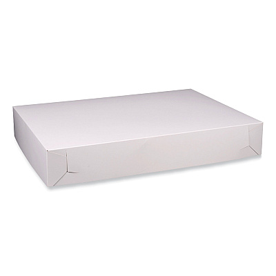 SCT Bakery Boxes, Standard, 26 x 18.5 x 4, White, Paper, 50/Carton (SCH1995)