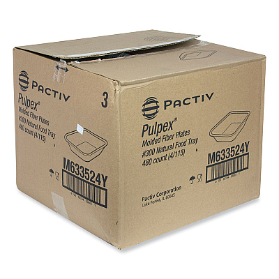 Pactiv Evergreen EarthChoice Pulpex Steep Wall Food Tray, 9.13 x 6.88 x 1.75, Natural, Paper, 460/Carton (PCTM633524Y)
