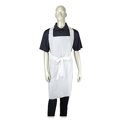 AmerCareRoyal Heavyweight Poly Aprons, 28 x 46, 1.77 mil, One Size Fits All, White, 500/Carton (RPPRPA20HW)