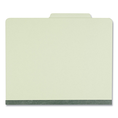 Universal Four-Section Pressboard Classification Folders, 2" Expansion, 1 Divider, 4 Fasteners, Letter Size, Green Exterior, 10/Box (UNV10251)