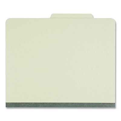 Universal Six-Section Pressboard Classification Folders, 2" Expansion, 2 Dividers, 6 Fasteners, Letter Size, Green Exterior, 10/Box (UNV10271)