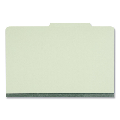 Universal Eight-Section Pressboard Classification Folders, 3" Expansion, 3 Dividers, 8 Fasteners, Legal Size, Green Exterior, 10/Box (UNV10296)