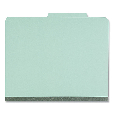 Universal Six-Section Classification Folders, Heavy-Duty Pressboard Cover, 2 Dividers, 6 Fasteners, Letter Size, Light Green, 20/Box (UNV10407)
