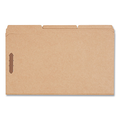 Universal Reinforced Top Tab Fastener Folders, 0.75" Expansion, 2 Fasteners, Legal Size, Brown Kraft Exterior, 50/Box (UNV10412)