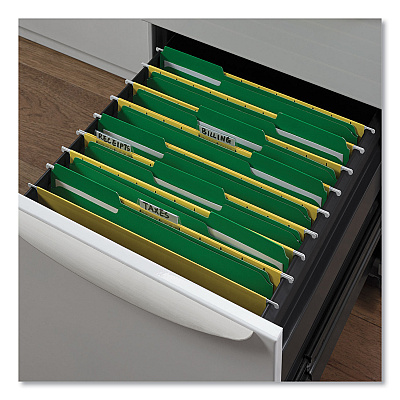 Universal Deluxe Reinforced Top Tab Fastener Folders, 0.75" Expansion, 2 Fasteners, Letter Size, Green Exterior, 50/Box (UNV13522)