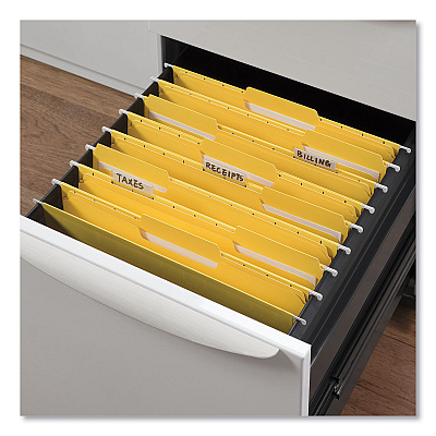Universal Deluxe Reinforced Top Tab Fastener Folders, 0.75" Expansion, 2 Fasteners, Letter Size, Yellow Exterior, 50/Box (UNV13524)