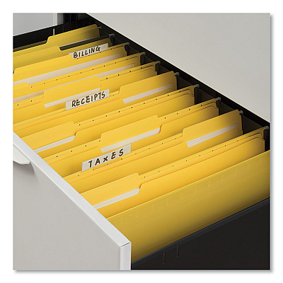 Universal Deluxe Reinforced Top Tab Fastener Folders, 0.75" Expansion, 2 Fasteners, Legal Size, Yellow Exterior, 50/Box (UNV13528)