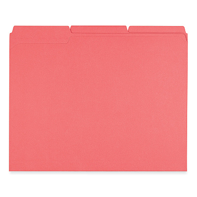 Universal Reinforced Top-Tab File Folders, 1/3-Cut Tabs: Assorted, Letter Size, 1" Expansion, Red, 100/Box (UNV16163)