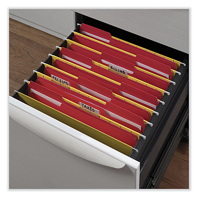 Universal Reinforced Top-Tab File Folders, 1/3-Cut Tabs: Assorted, Letter Size, 1" Expansion, Red, 100/Box (UNV16163)