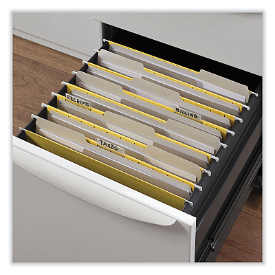 Universal Top Tab File Folders, 1/3-Cut Tabs: Assorted, Letter Size, 0.75" Expansion, Gray, 100/Box (UNV18101)