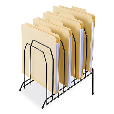 Universal Wire Tiered File Sorter, 8 Sections, Letter to Legal Size Files, 8" x 10.5" x 12.5", Black (UNV20070)