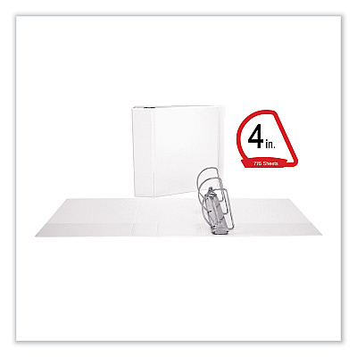 Universal Slant D-Ring View Binder, 3 Rings, 4" Capacity, 11 x 8.5, White (UNV20994)