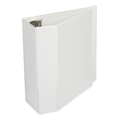 Universal Slant D-Ring View Binder, 3 Rings, 5" Capacity, 11 x 8.5, White (UNV20997)