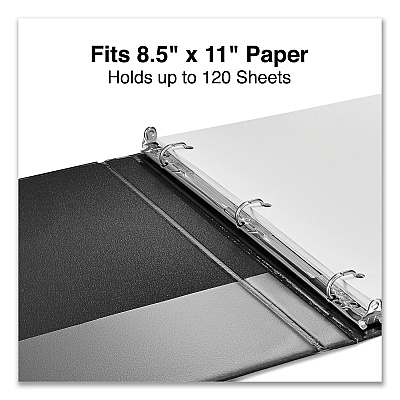 Universal Slant D-Ring View Binder, 3 Rings, 0.5" Capacity, 11 x 8.5, Black (UNV20701)