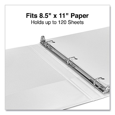 Universal Slant D-Ring View Binder, 3 Rings, 0.5" Capacity, 11 x 8.5, White (UNV20702)