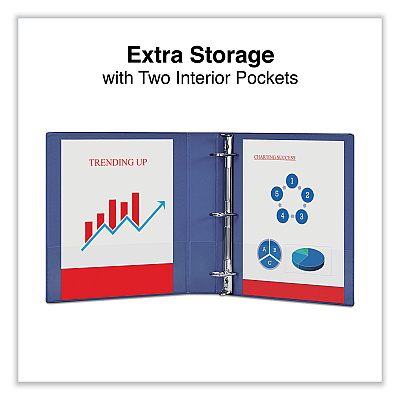 Universal Slant D-Ring View Binder, 3 Rings, 1.5" Capacity, 11 x 8.5, Navy Blue (UNV20718)