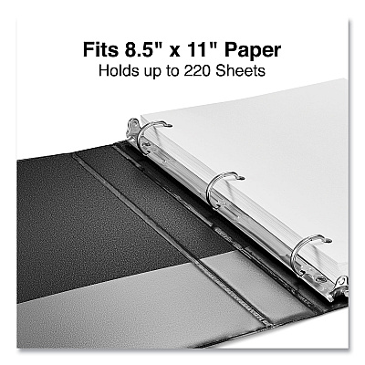 Universal Slant D-Ring View Binder, 3 Rings, 1" Capacity, 11 x 8.5, Black (UNV20741)