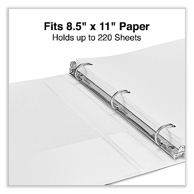 Universal Slant D-Ring View Binder, 3 Rings, 1" Capacity, 11 x 8.5, White (UNV20742)