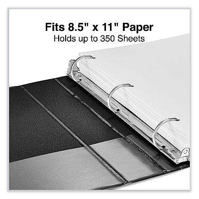 Universal Slant D-Ring View Binder, 3 Rings, 1.5" Capacity, 11 x 8.5, Black (UNV20743)