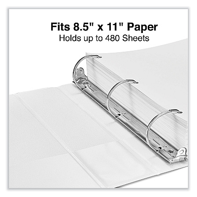 Universal Slant D-Ring View Binder, 3 Rings, 2" Capacity, 11 x 8.5, White (UNV20746)