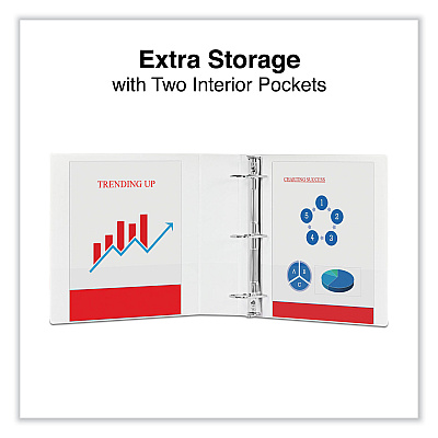 Universal Slant D-Ring View Binder, 3 Rings, 2" Capacity, 11 x 8.5, White, 4/Pack (UNV20746PK)