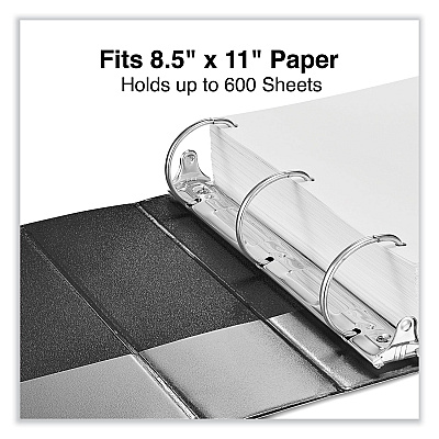 Universal Slant D-Ring View Binder, 3 Rings, 3" Capacity, 11 x 8.5, Black (UNV20747)