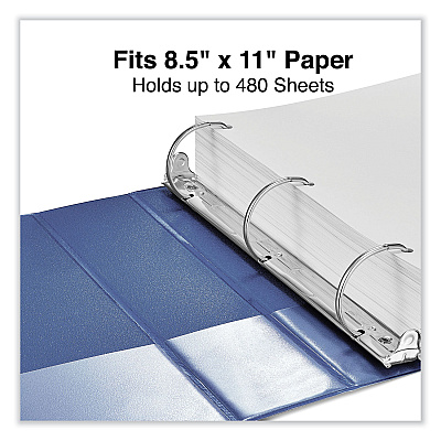 Universal Slant D-Ring View Binder, 3 Rings, 2" Capacity, 11 x 8.5, Navy Blue (UNV20749)