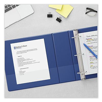 Universal Slant D-Ring View Binder, 3 Rings, 2" Capacity, 11 x 8.5, Navy Blue (UNV20749)