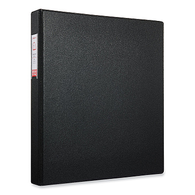 Universal Deluxe Non-View D-Ring Binder with Label Holder, 3 Rings, 1" Capacity, 11 x 8.5, Black (UNV20761)