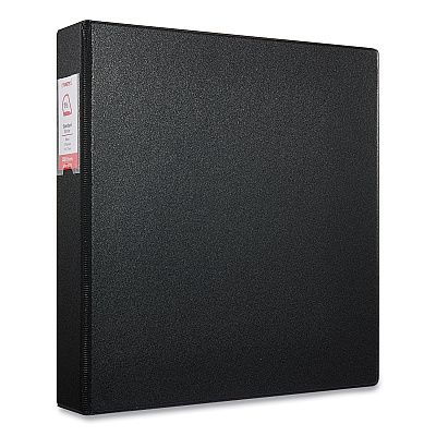 Universal Deluxe Non-View D-Ring Binder with Label Holder, 3 Rings, 1.5" Capacity, 11 x 8.5, Black (UNV20771)