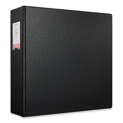 Universal Deluxe Non-View D-Ring Binder with Label Holder, 3 Rings, 3" Capacity, 11 x 8.5, Black (UNV20791)