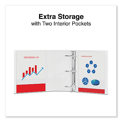 Universal Slant D-Ring View Binder, 3 Rings, 4" Capacity, 11 x 8.5, White (UNV20994)