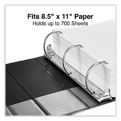 Universal Slant D-Ring View Binder, 3 Rings, 4" Capacity, 11 x 8.5, Black (UNV20995)