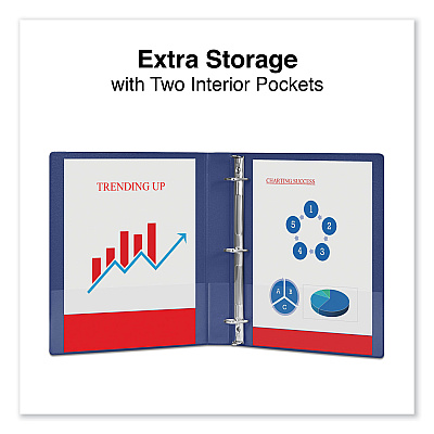 Universal Slant D-Ring View Binder, 3 Rings, 1" Capacity, 11 x 8.5, Navy Blue (UNV207410)